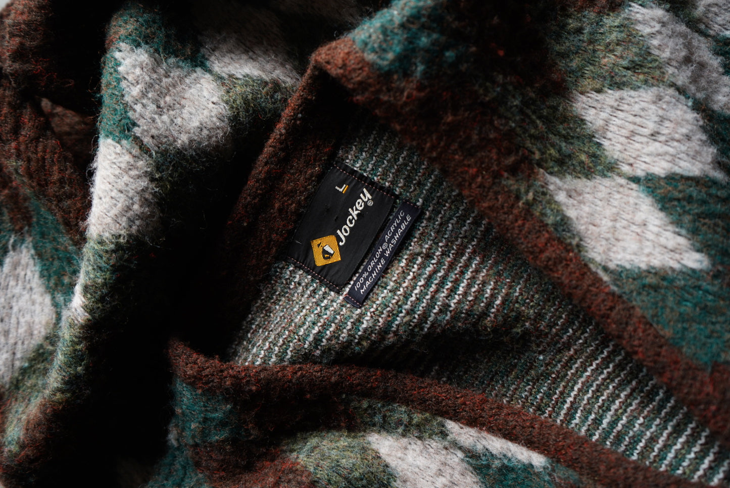 70's jockey diamond-pattern cardigan