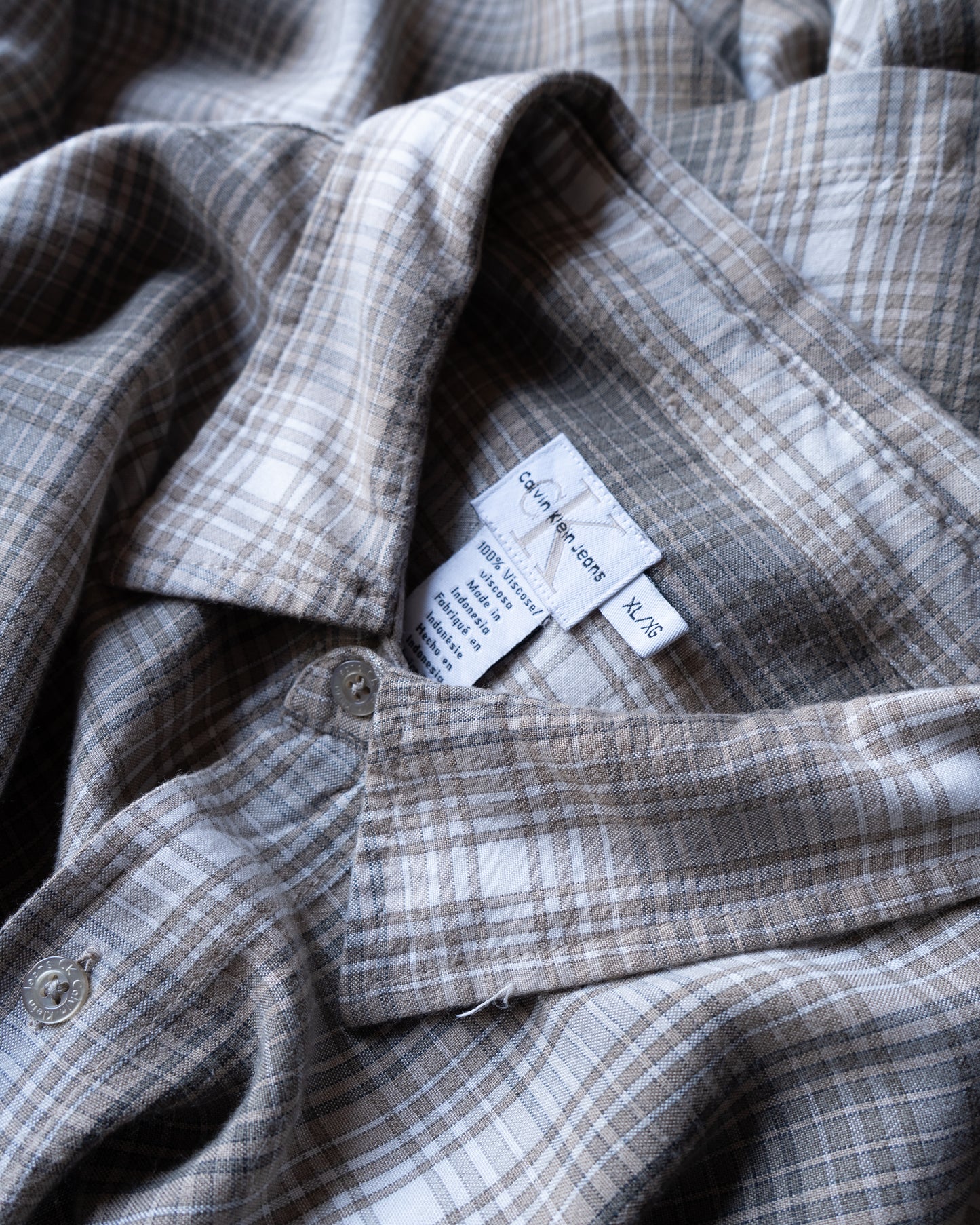 Calvin Klein Jeans viscose ombre check s/s shirts