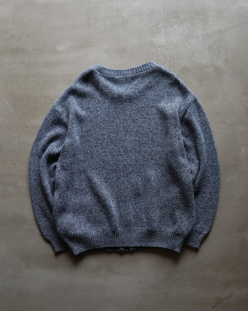 geometric pattern knit zip-up cardigan