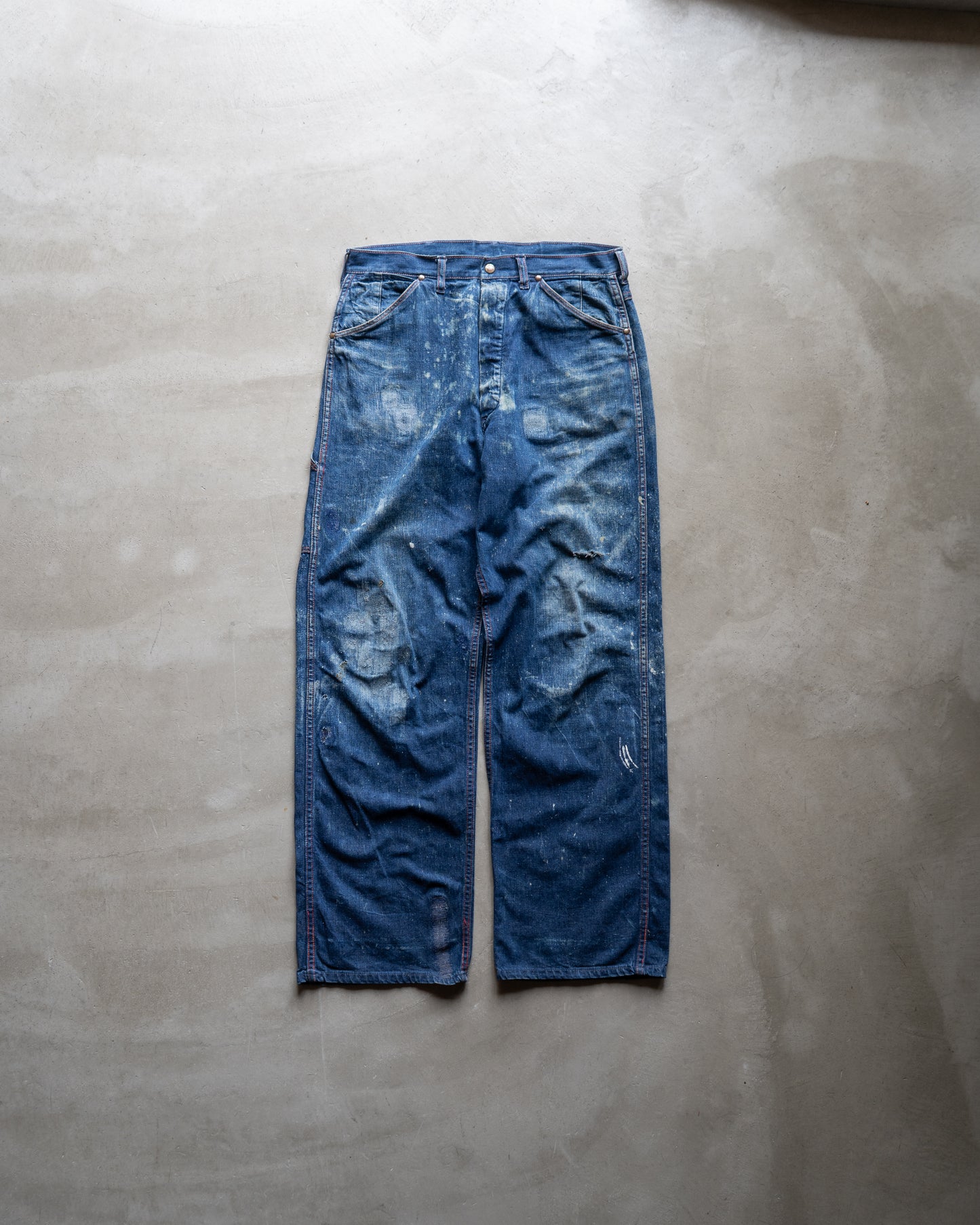50s vintege pionneer painted work denim pants