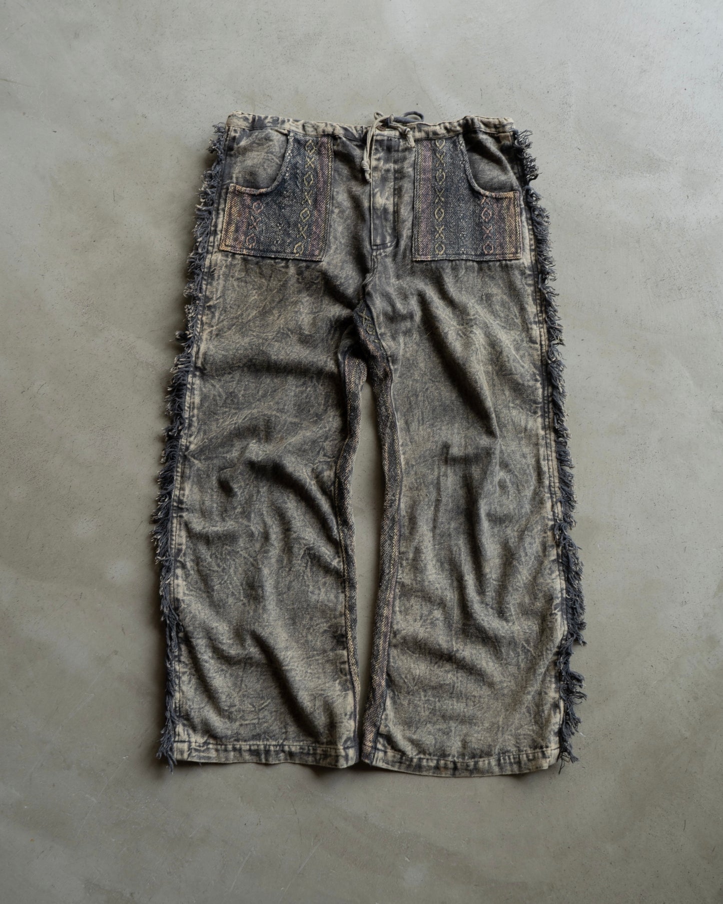 90's design all pattern semi flare easy pants