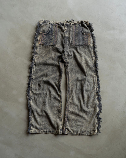 90's design all pattern semi flare easy pants