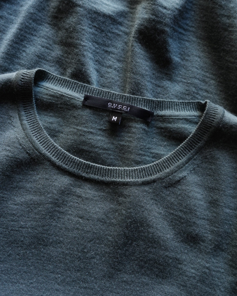 GUCCI cashmere crew neck knit sweater made in Italy
