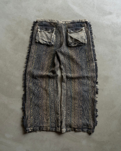 90's design all pattern semi flare easy pants