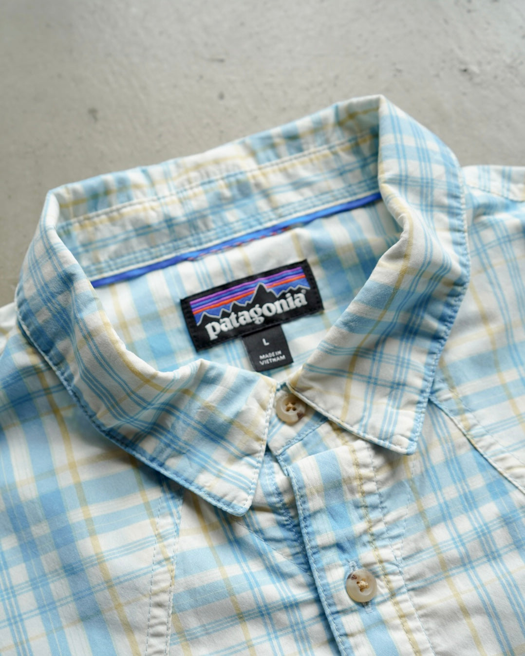 Patagonia plaid check pattern "Sun Stretch Long sleeve shirt"
