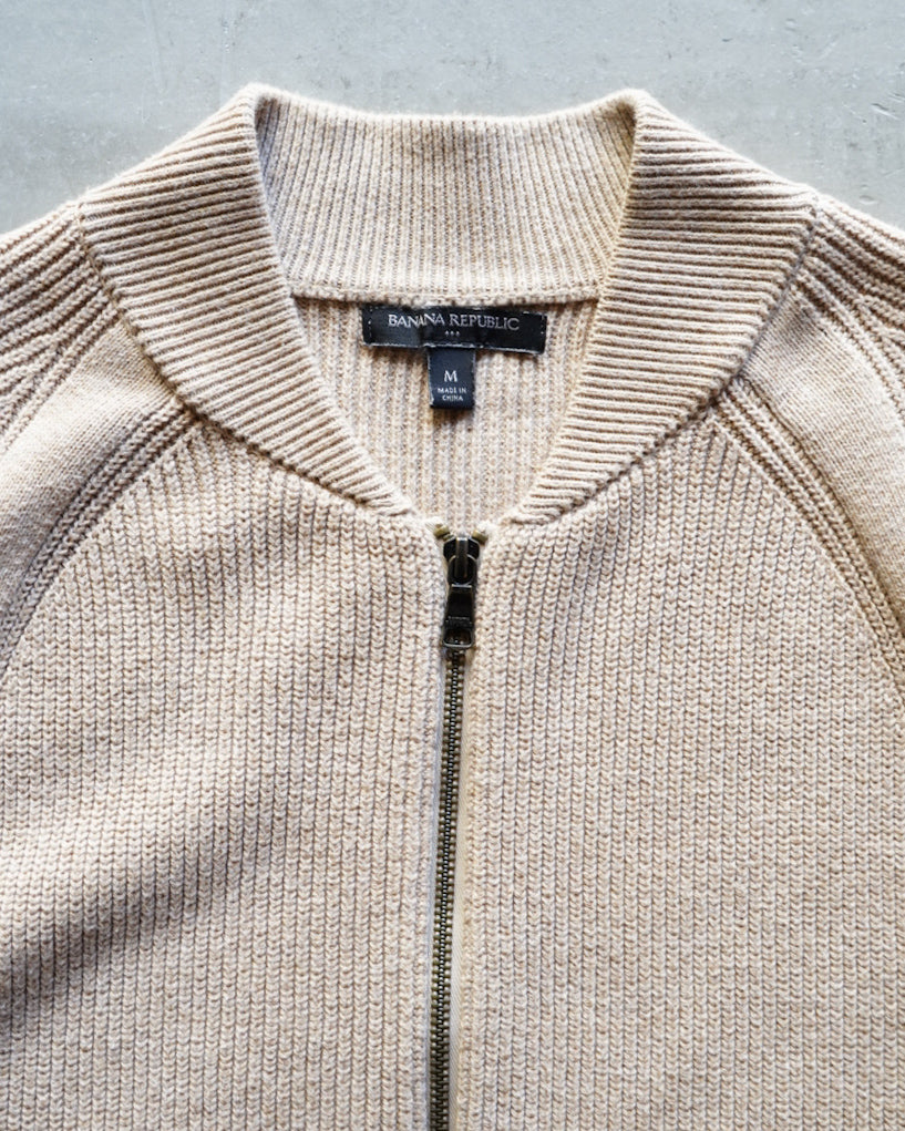 BANANA REPUBLIC Driver's Zip Up cotton Knit