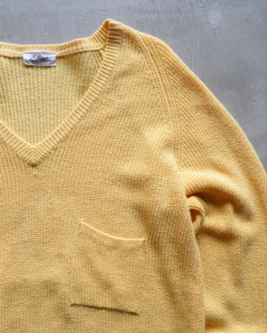 v neck design cotton acryl knit sweater
