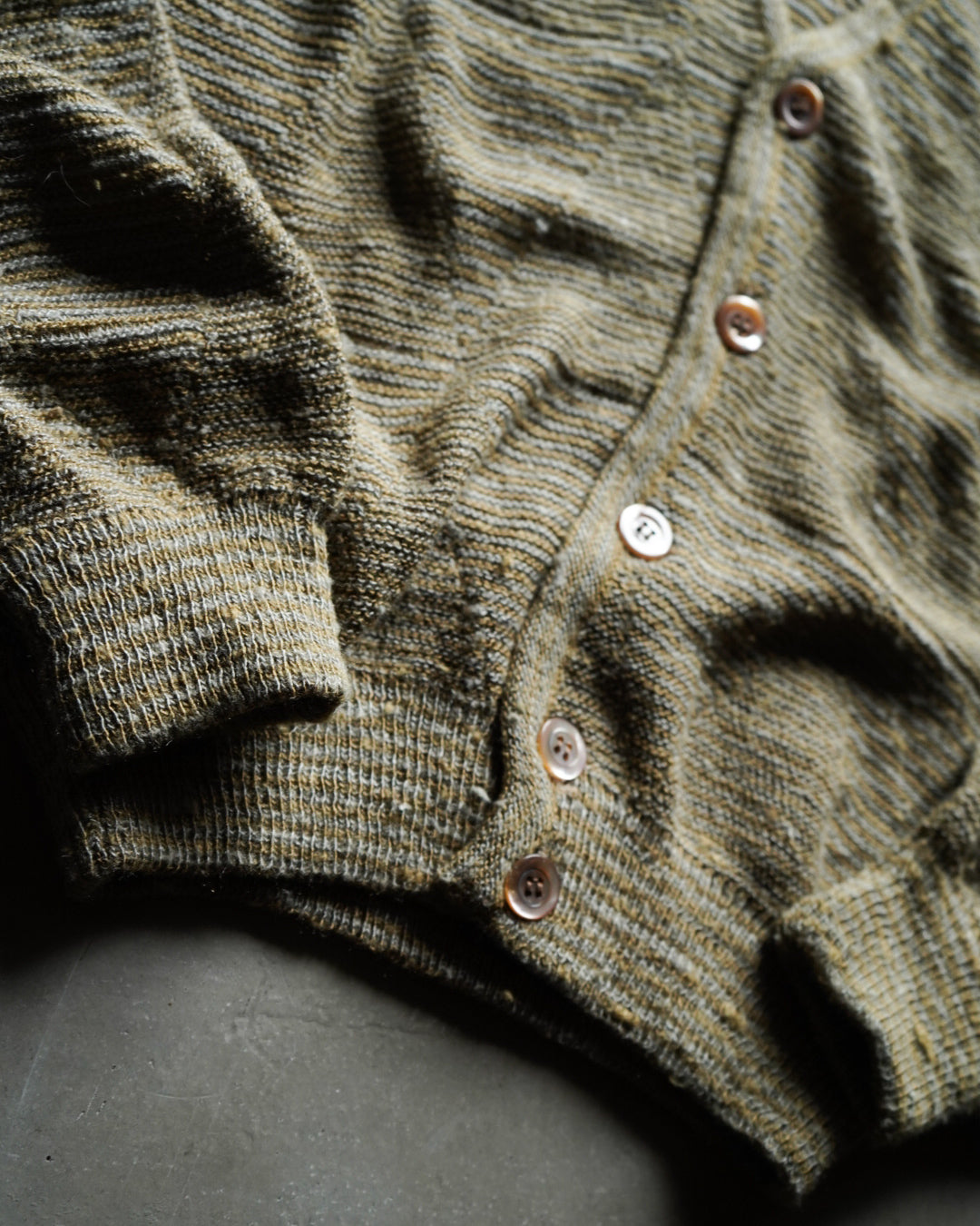 80s ROSTROMA Acryl silk nep design cardigan