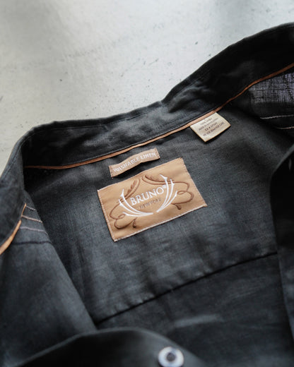 BRUNO NEW YORK Black Linen Shirt