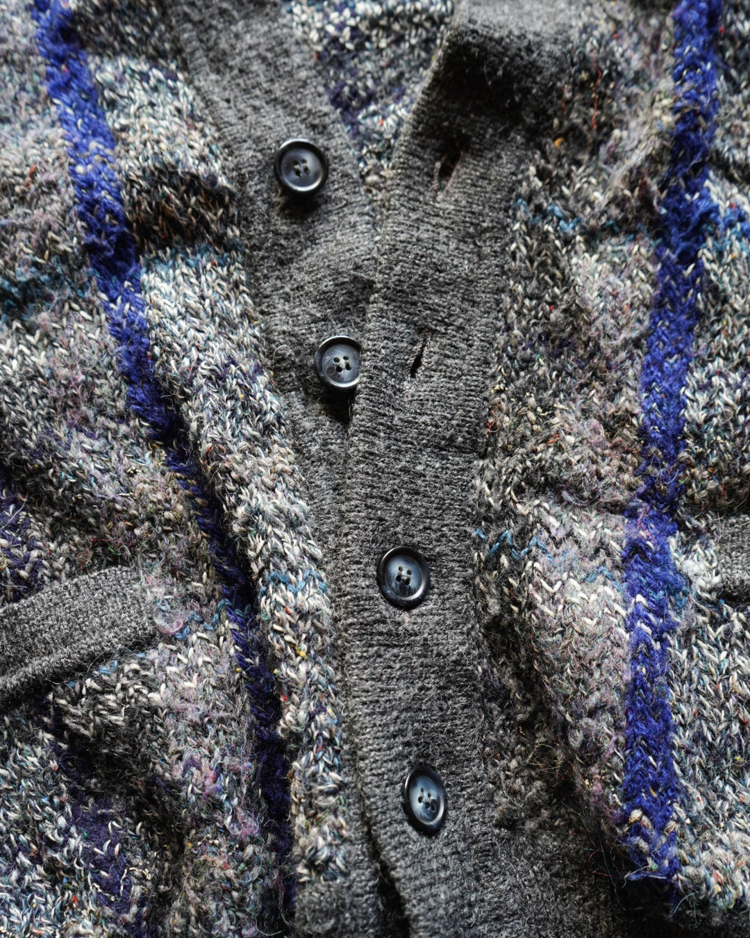 green wool acryl check cardigan made in italy