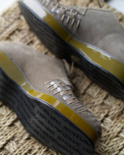 Emporio Armani Intrecciato suede leather shoes