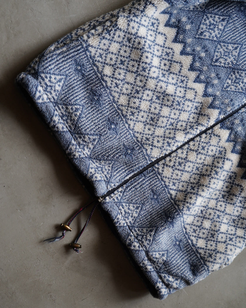 Alpenstil nordic pattern pile fleece zip-up jacket