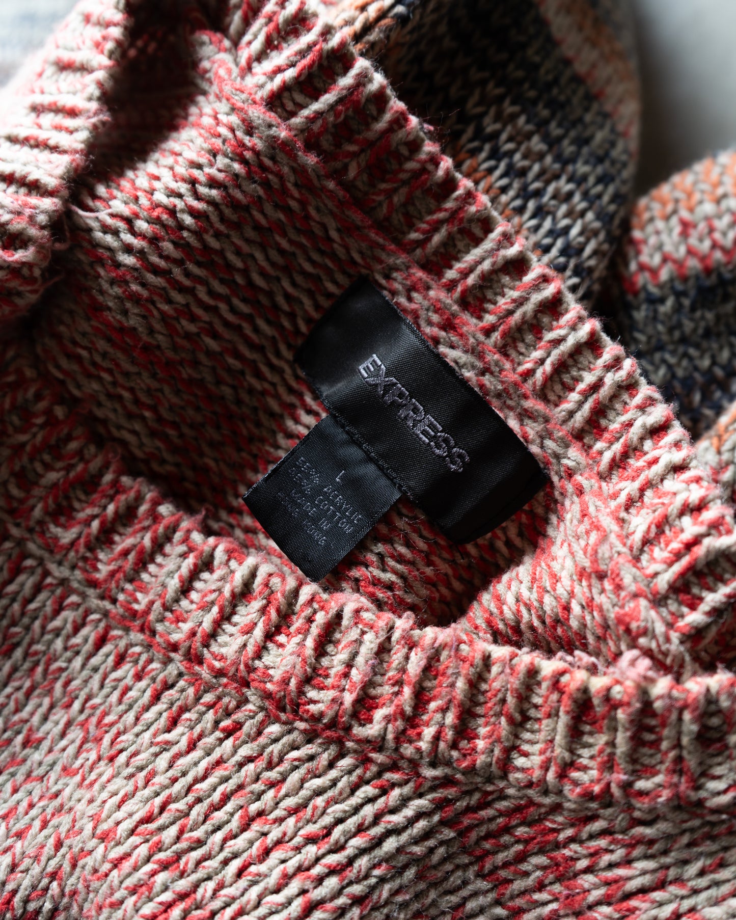 EXPRESS acrylic cotton loose silhouette border knit