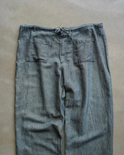 CIMARRON Indigo dyed linen easy pants