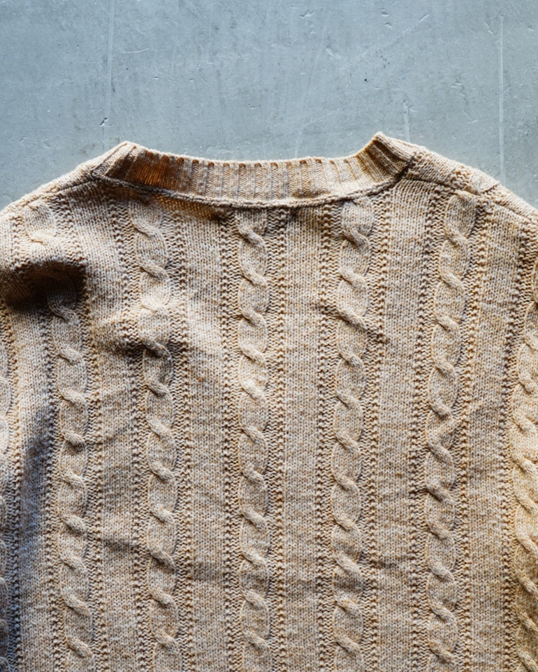 70s JANTZEN cable design knit sweater made in u.s.a