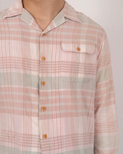 90's Ralph Lauren open collar check design shirt
