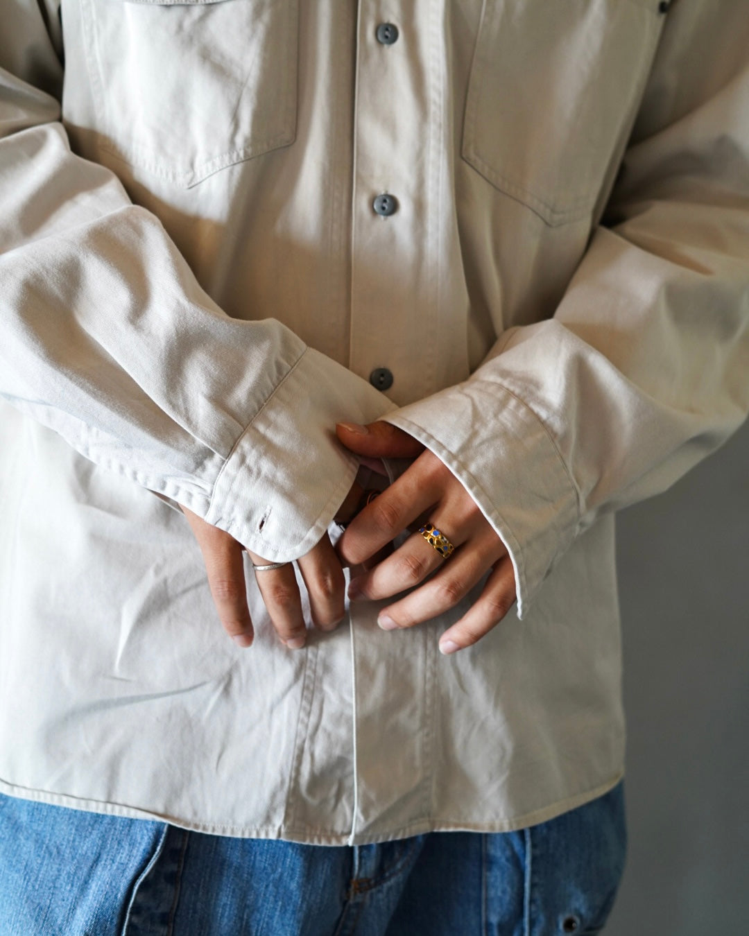 00's "OLD GAP" Off White Over Shirt