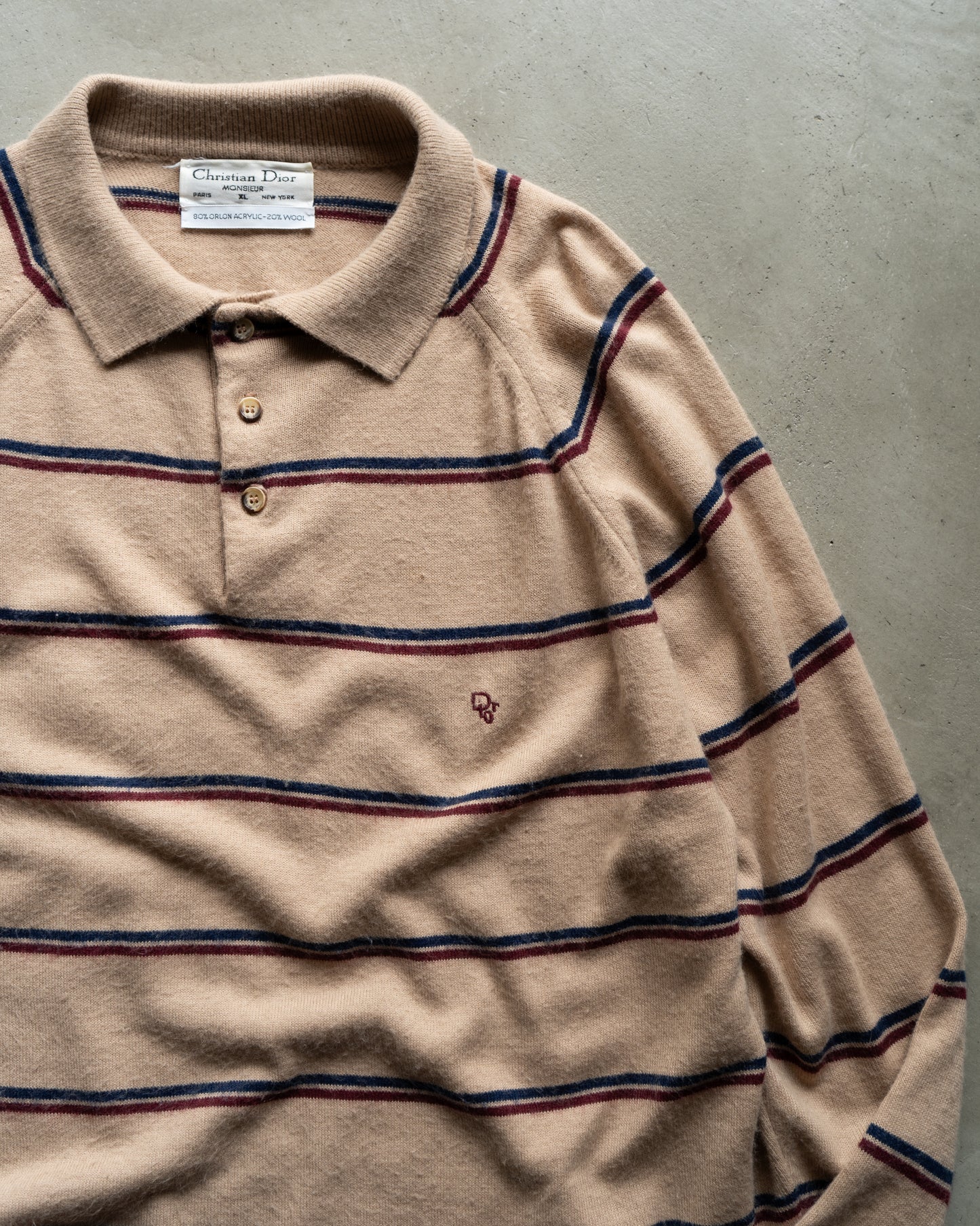 Christian Dior acrylic wool polo knit
