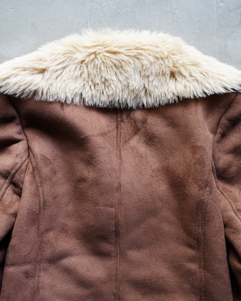 "ladies"Plush Lined Design fake mouton short jacket