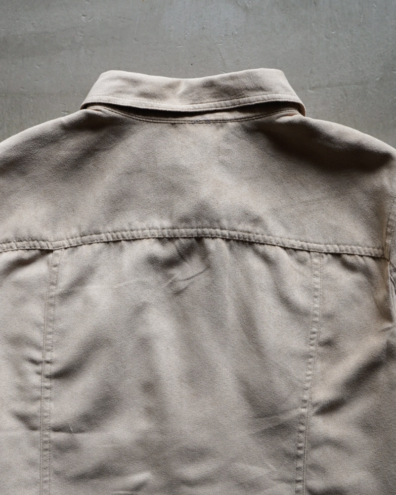 fake suède 2 Pockets design shirt