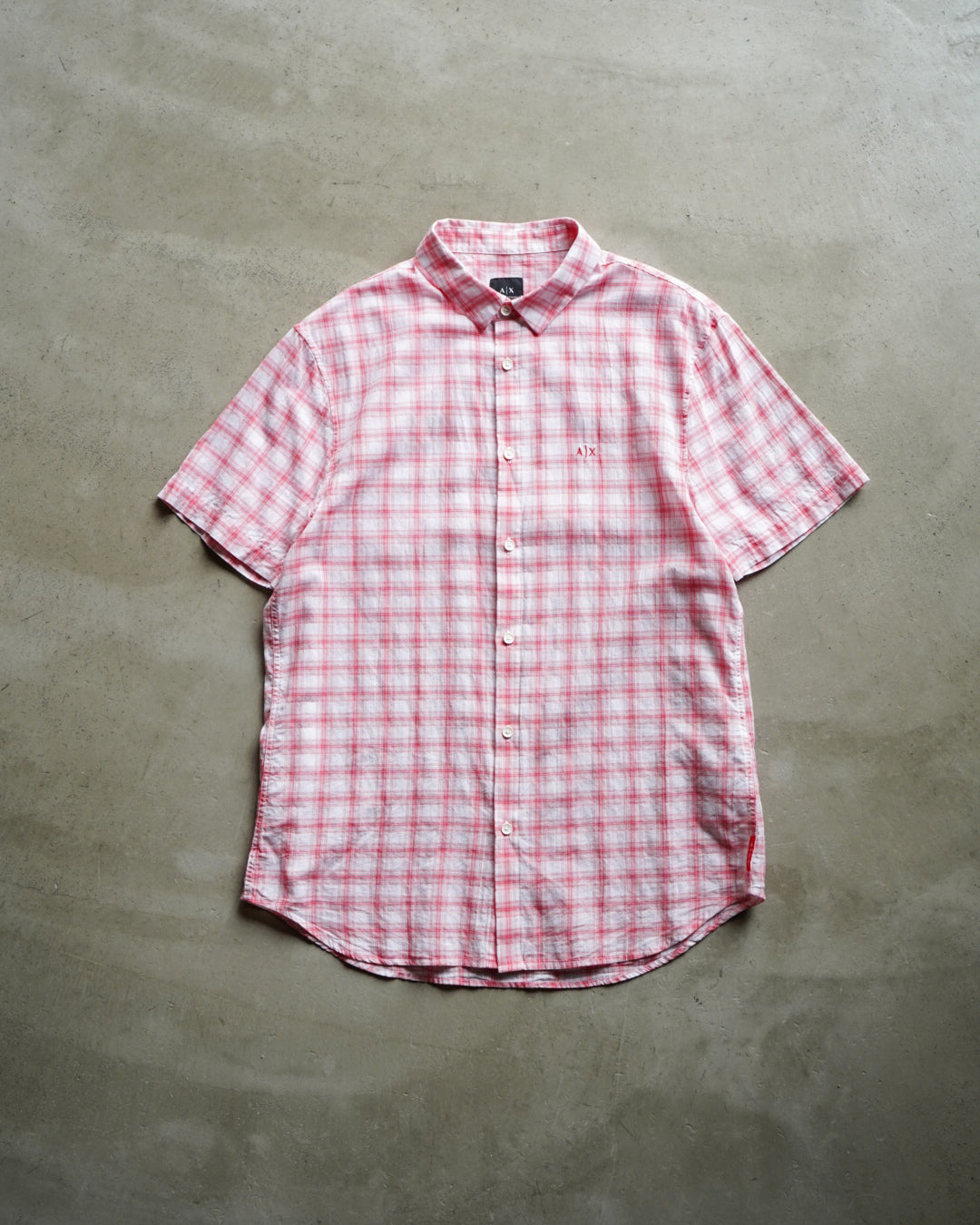 Armani Exchange Light Pink Check S/S  Shirt