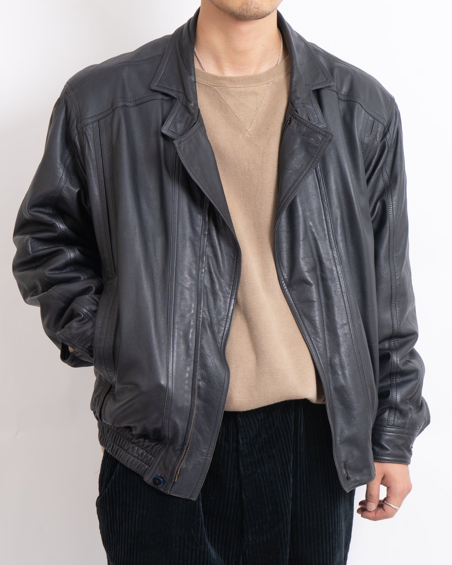 LANVIN front fly design leather jacket