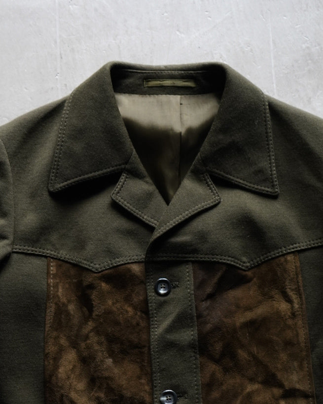 vintage switching swede design 2pocket jacket