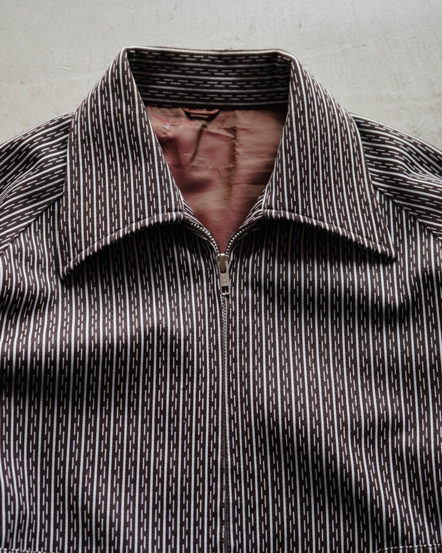 70s stripe design blouson jacket