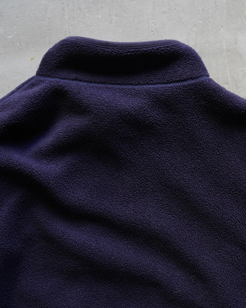 light blue and navy reversible fleece zip-up jacket