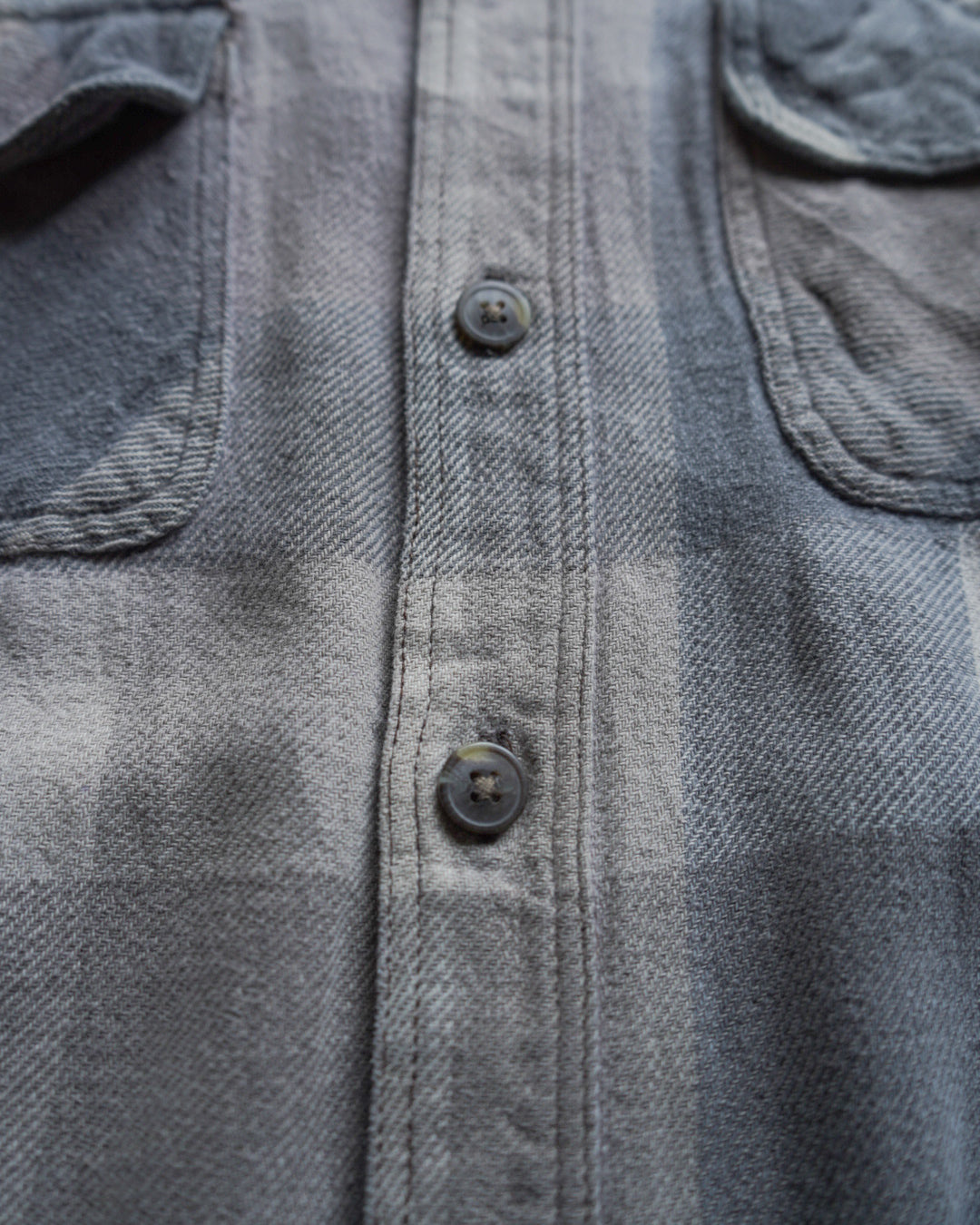 90s check duble flap Pockets flannel shirt