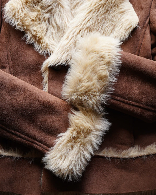 "ladies"Plush Lined Design fake mouton short jacket