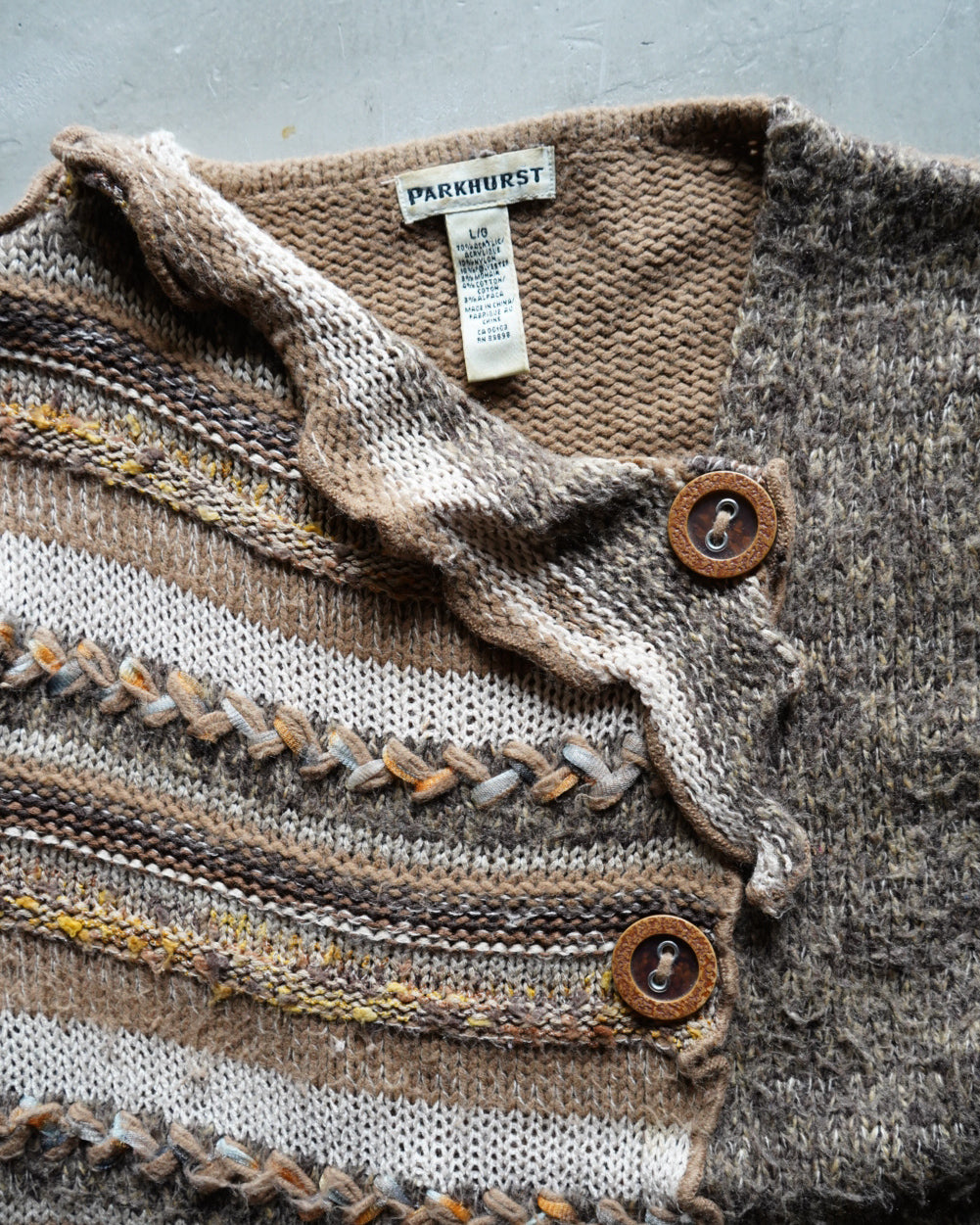 "ladies" Multi Pattern Knit Cardigan