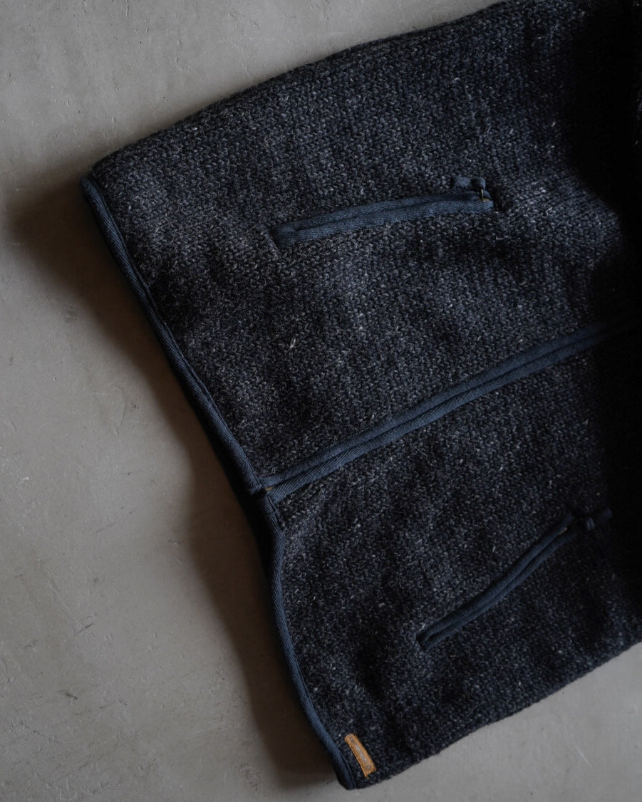 Laundromat wool knit zip-up jacket