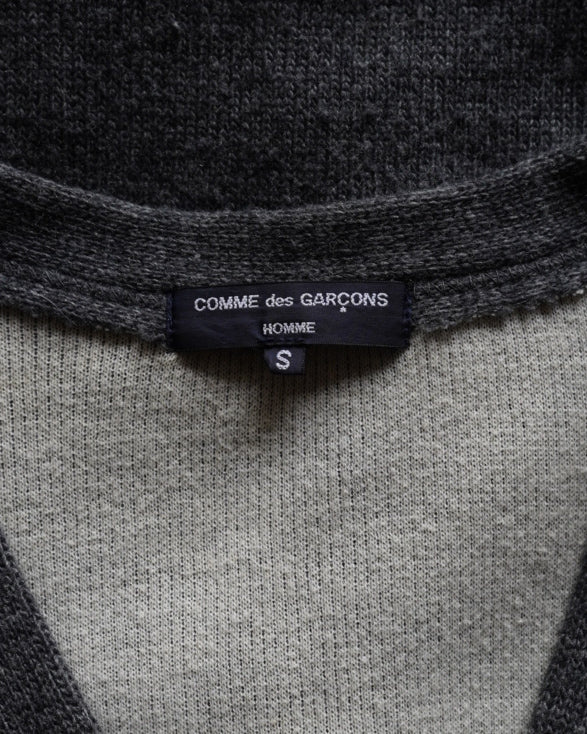 COMME des GARCONS HOMME heather charcoal gray knit cardigan