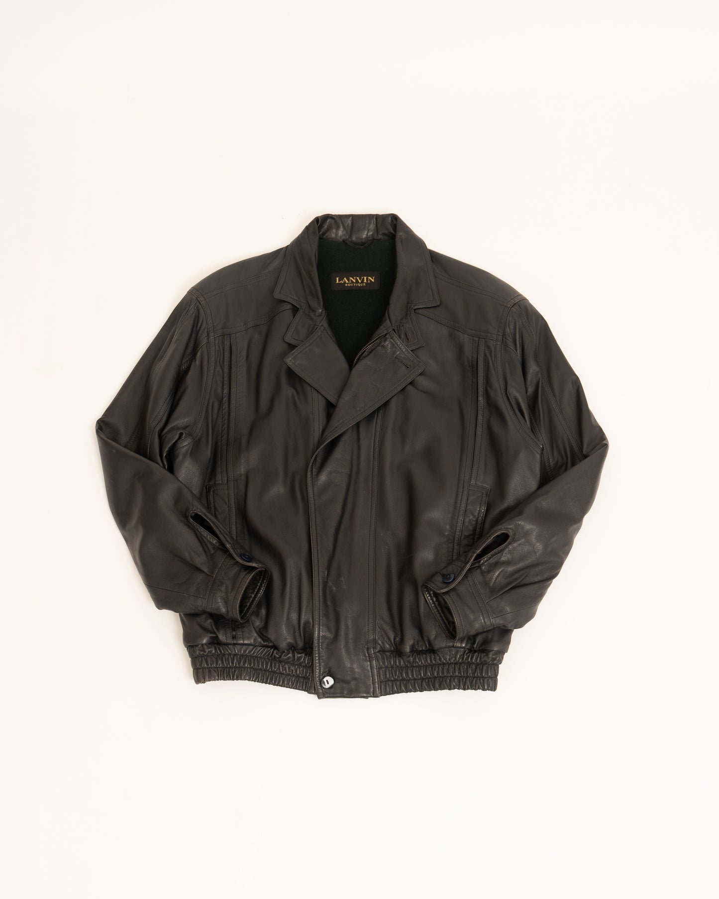 LANVIN front fly design leather jacket