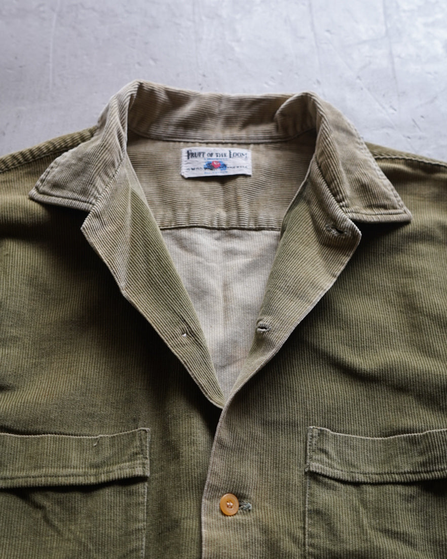 60s-70s fruits of the loom 2Pockets design corduroy shirt made in USA
