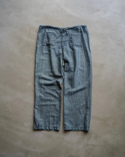 CIMARRON Indigo dyed linen easy pants