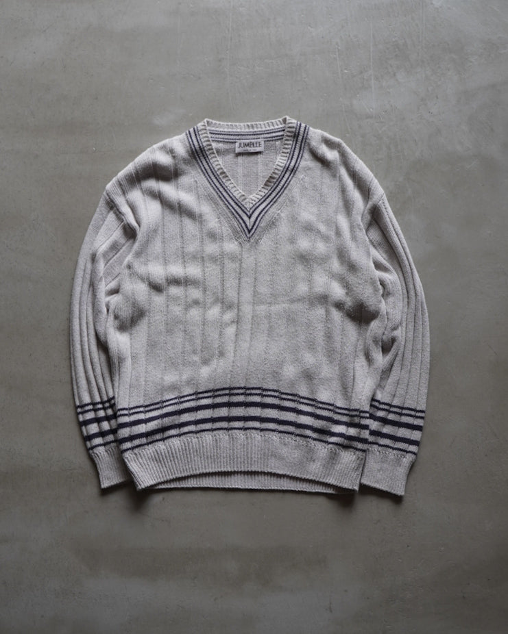JUMELLE line lib design v  neck knit