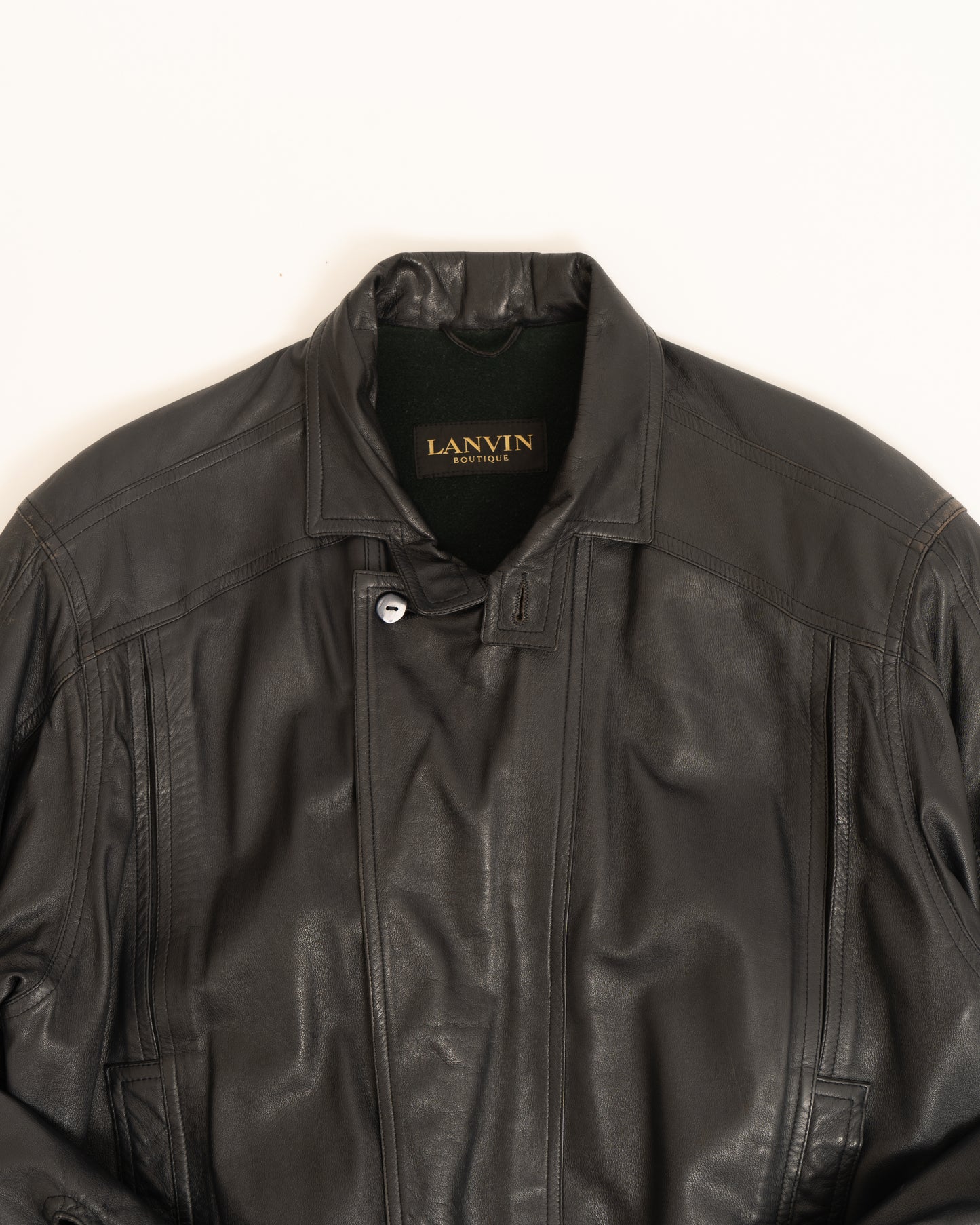 LANVIN front fly design leather jacket