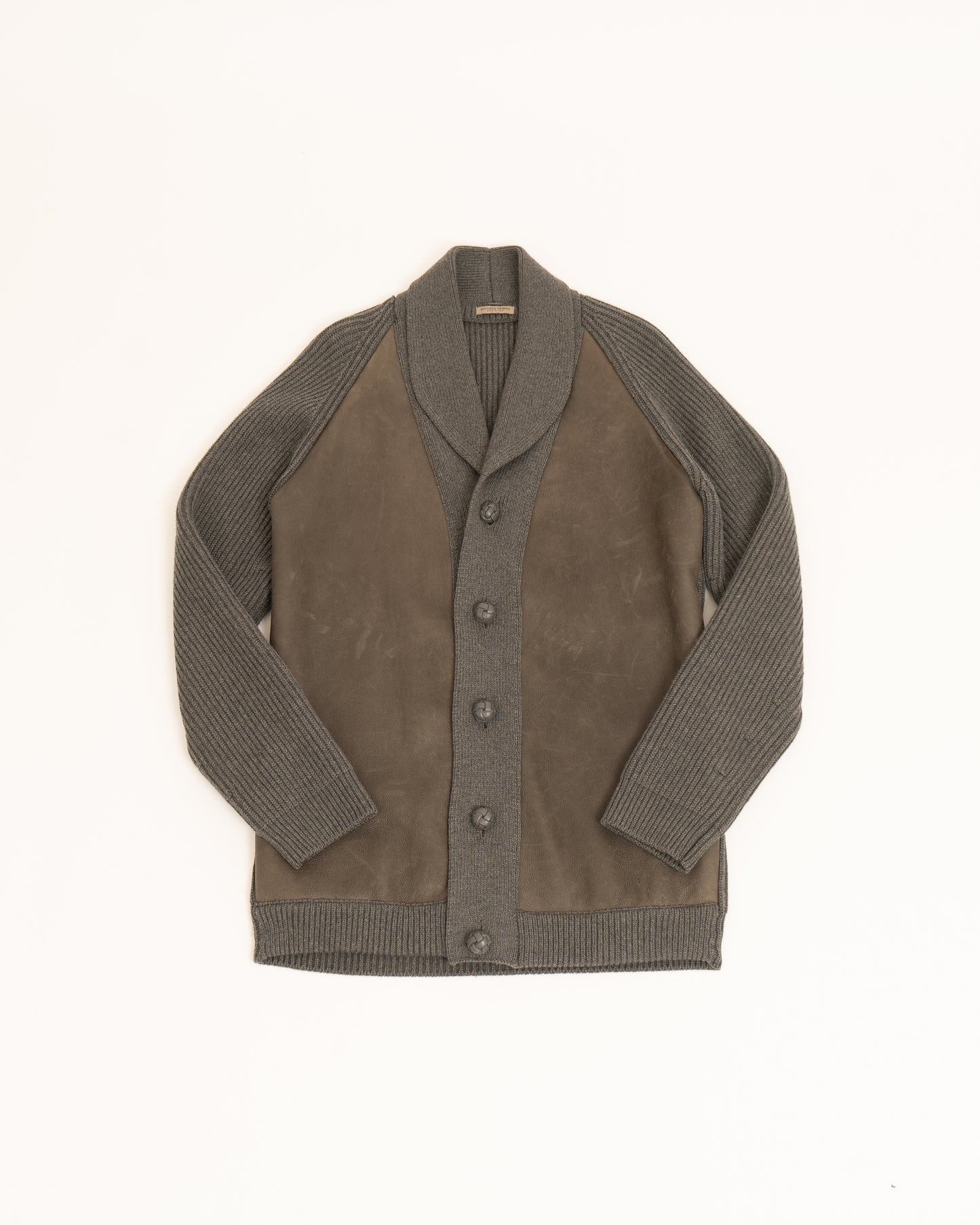 Bottega Veneta Switching wool/leather Cardigan Jacket