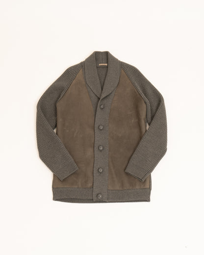 Bottega Veneta Switching wool/leather Cardigan Jacket