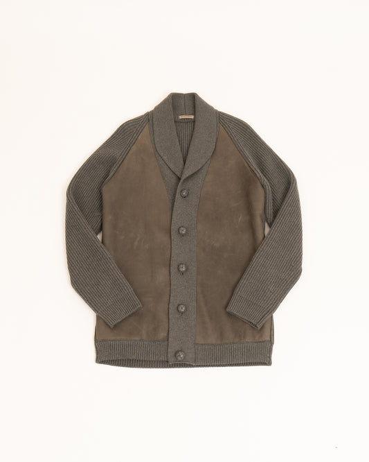 Bottega Veneta Switching wool/leather Cardigan Jacket