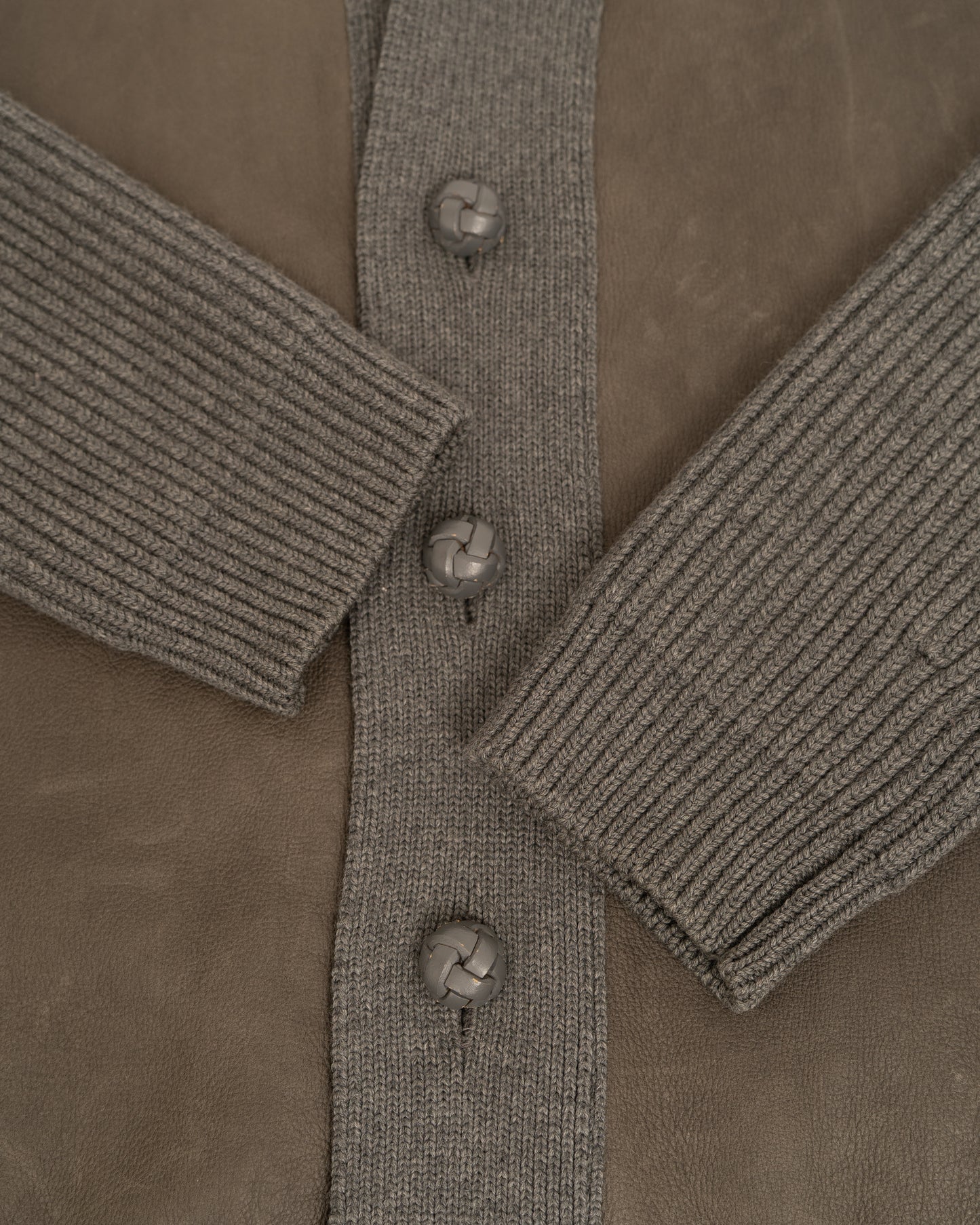 Bottega Veneta Switching wool/leather Cardigan Jacket