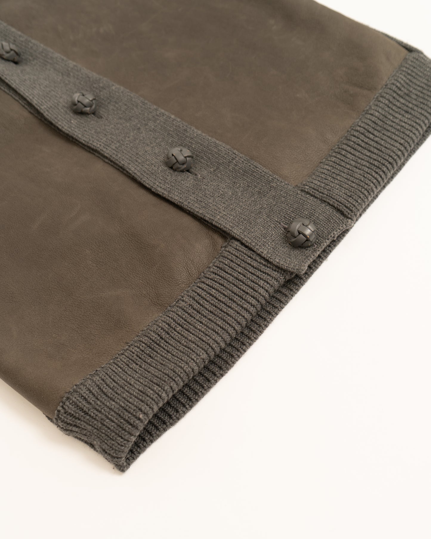 Bottega Veneta Switching wool/leather Cardigan Jacket