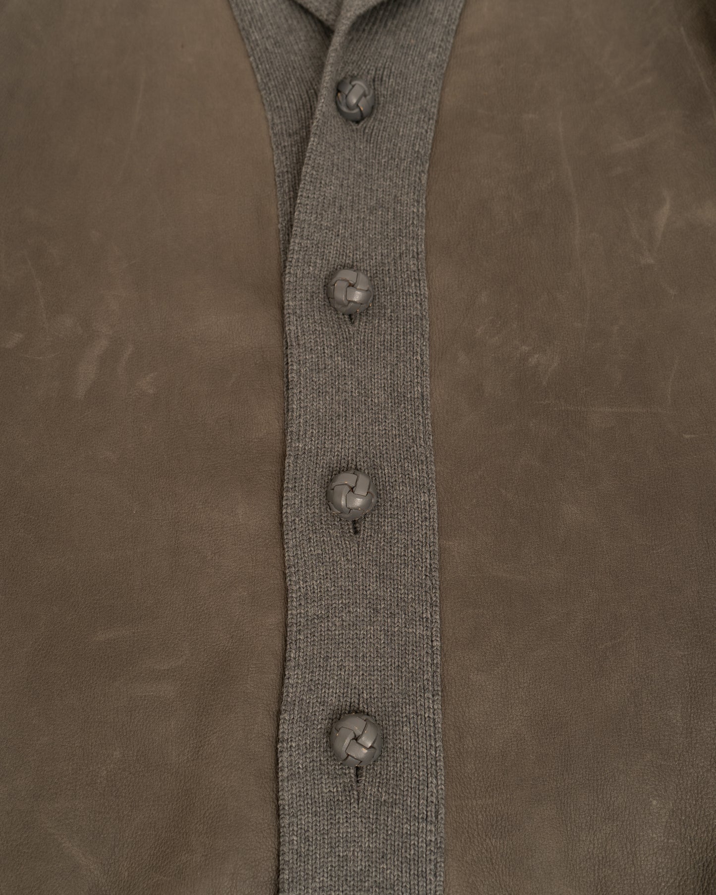 Bottega Veneta Switching wool/leather Cardigan Jacket