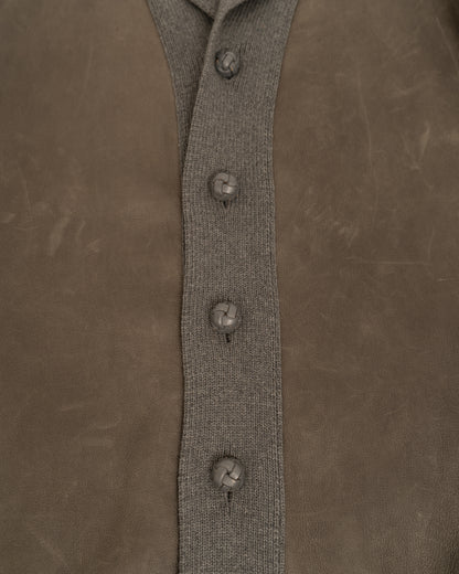 Bottega Veneta Switching wool/leather Cardigan Jacket