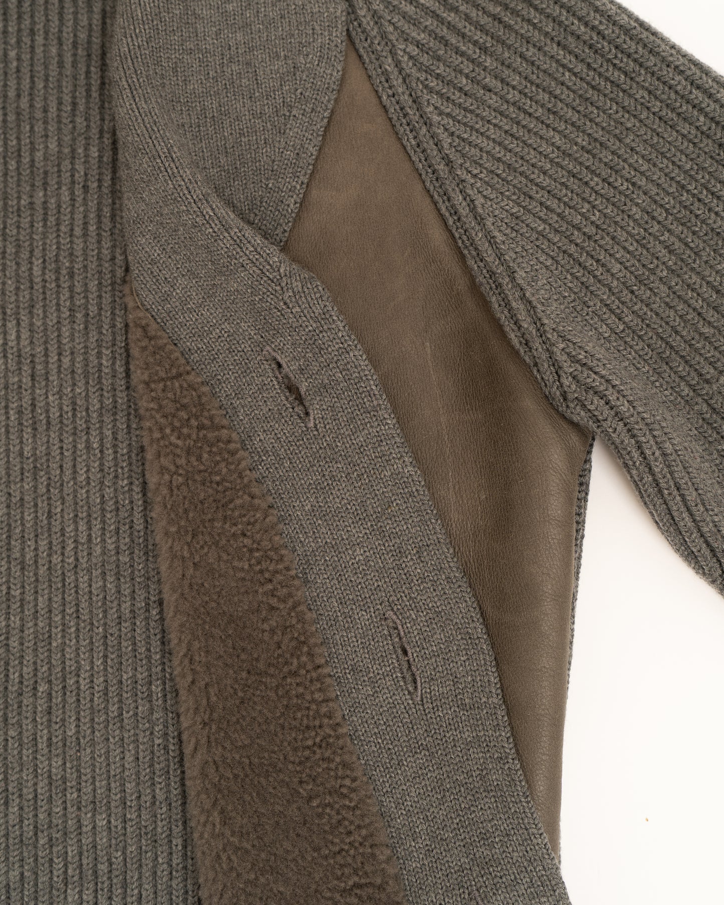 Bottega Veneta Switching wool/leather Cardigan Jacket