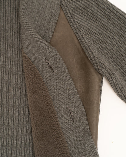 Bottega Veneta Switching wool/leather Cardigan Jacket