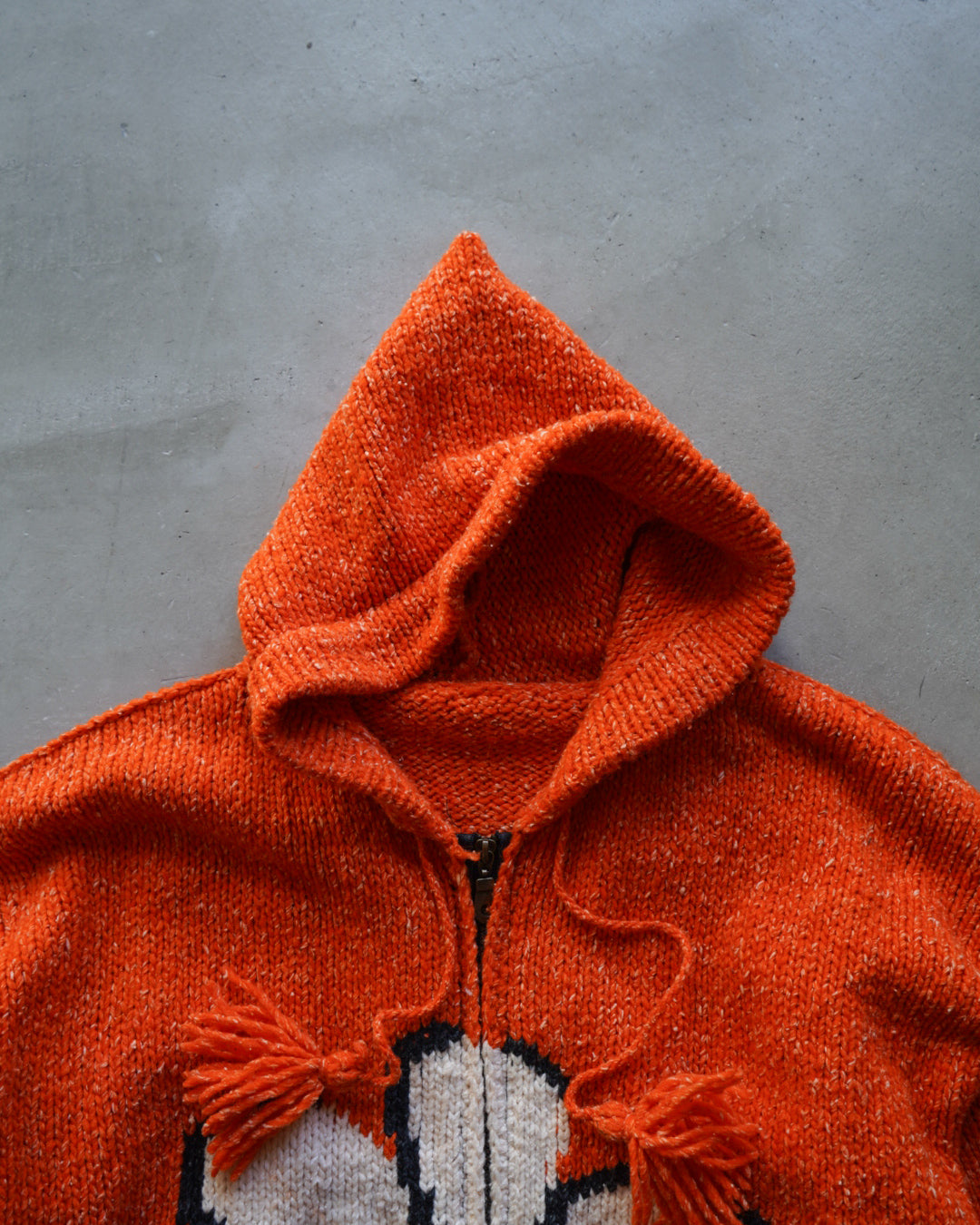 Ecuador flower design knit hoodie Jacket