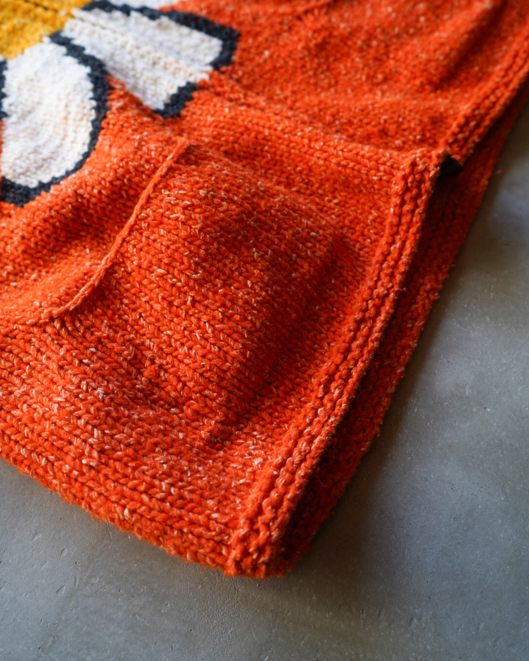 Ecuador flower design knit hoodie Jacket